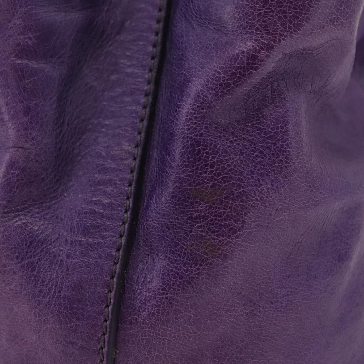 Miu Miu Hand Bag Leather 2way Purple Gold Auth 167804M