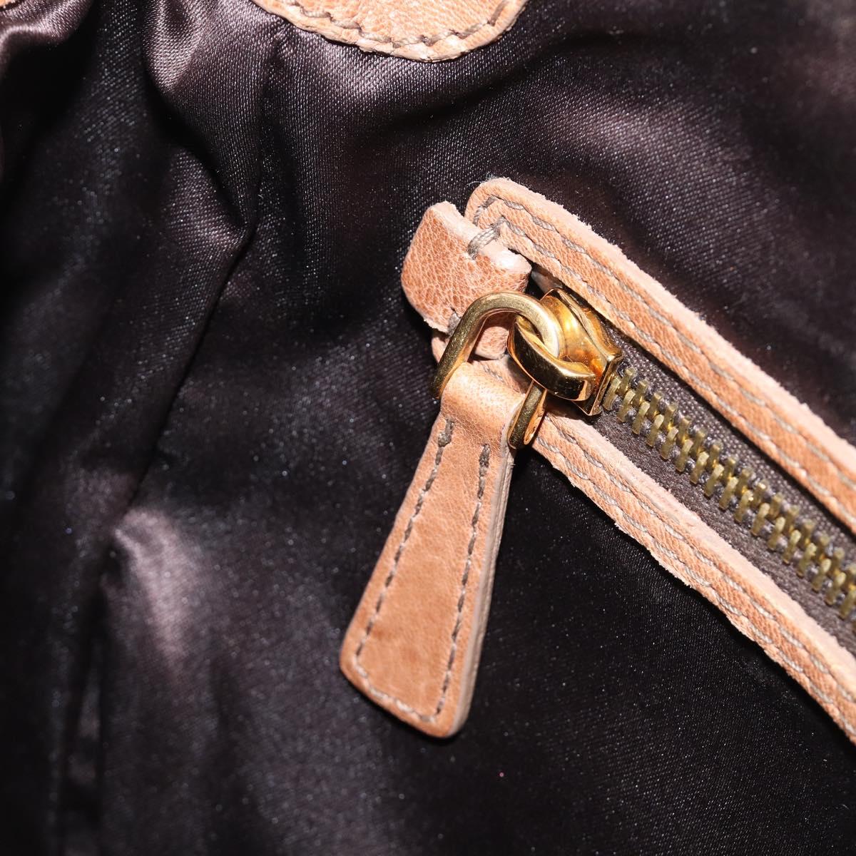 Miu Miu Hand Bag Leather 2way Brown Gold Auth 167806M