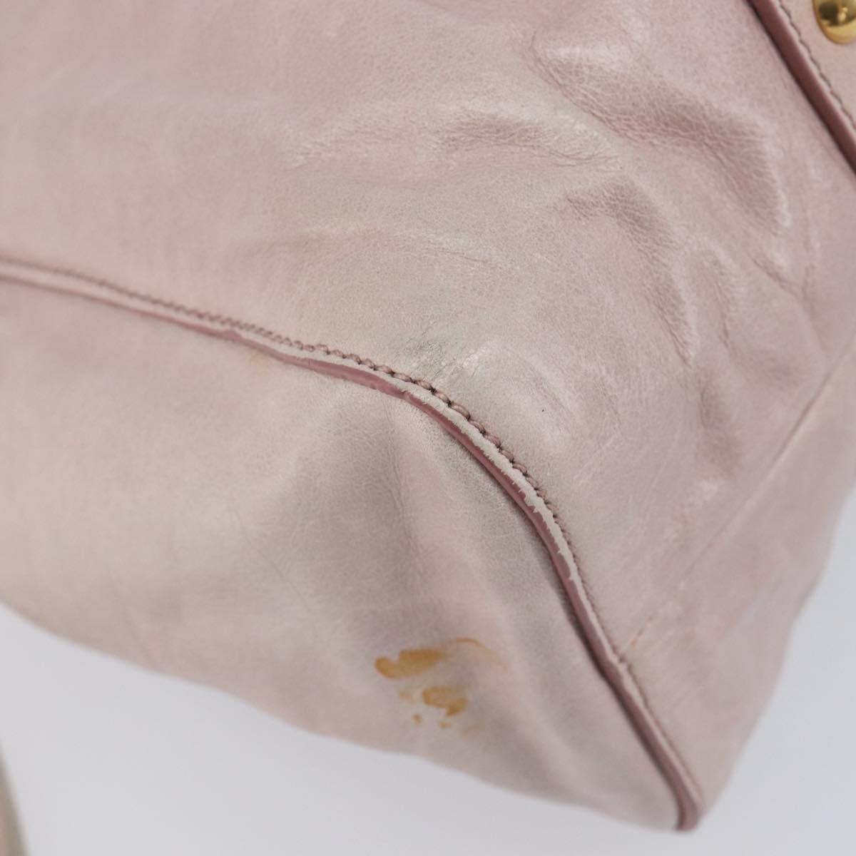 Miu Miu Hand Bag Leather 2way Pink Gold Auth 167808M