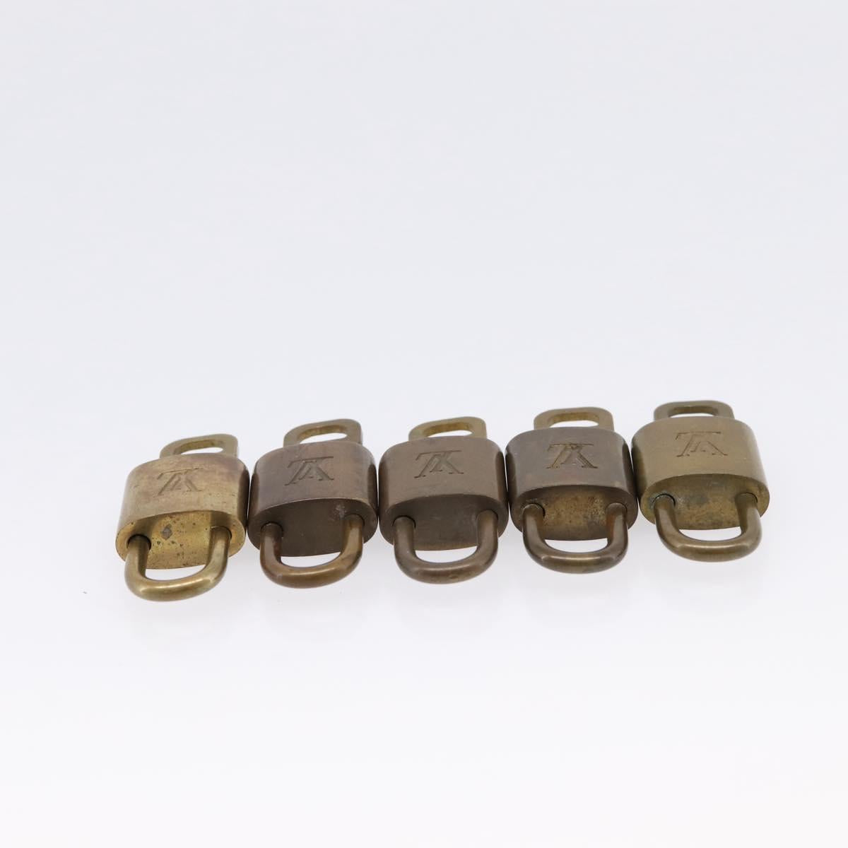 LOUIS VUITTON Padlock Metal 10 Set Gold Tone LV Auth 167809