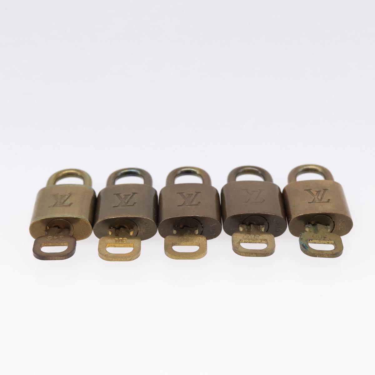 LOUIS VUITTON Padlock Metal 10 Set Gold Tone LV Auth 167810