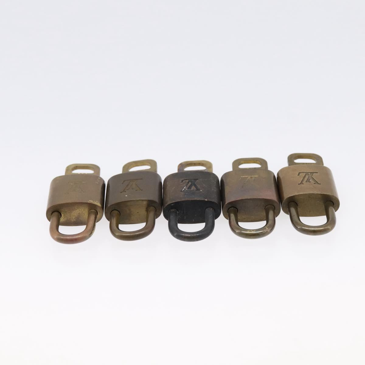 LOUIS VUITTON Padlock Metal 10 Set Gold Tone LV Auth 167810