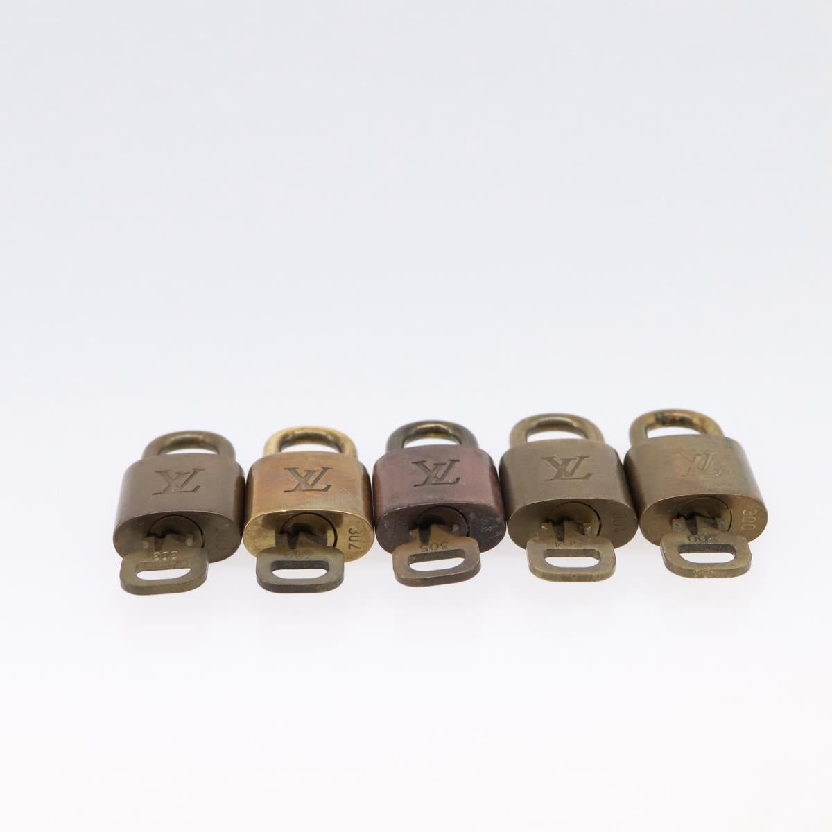 LOUIS VUITTON Padlock Metal 10 Set Gold Tone LV Auth 167811