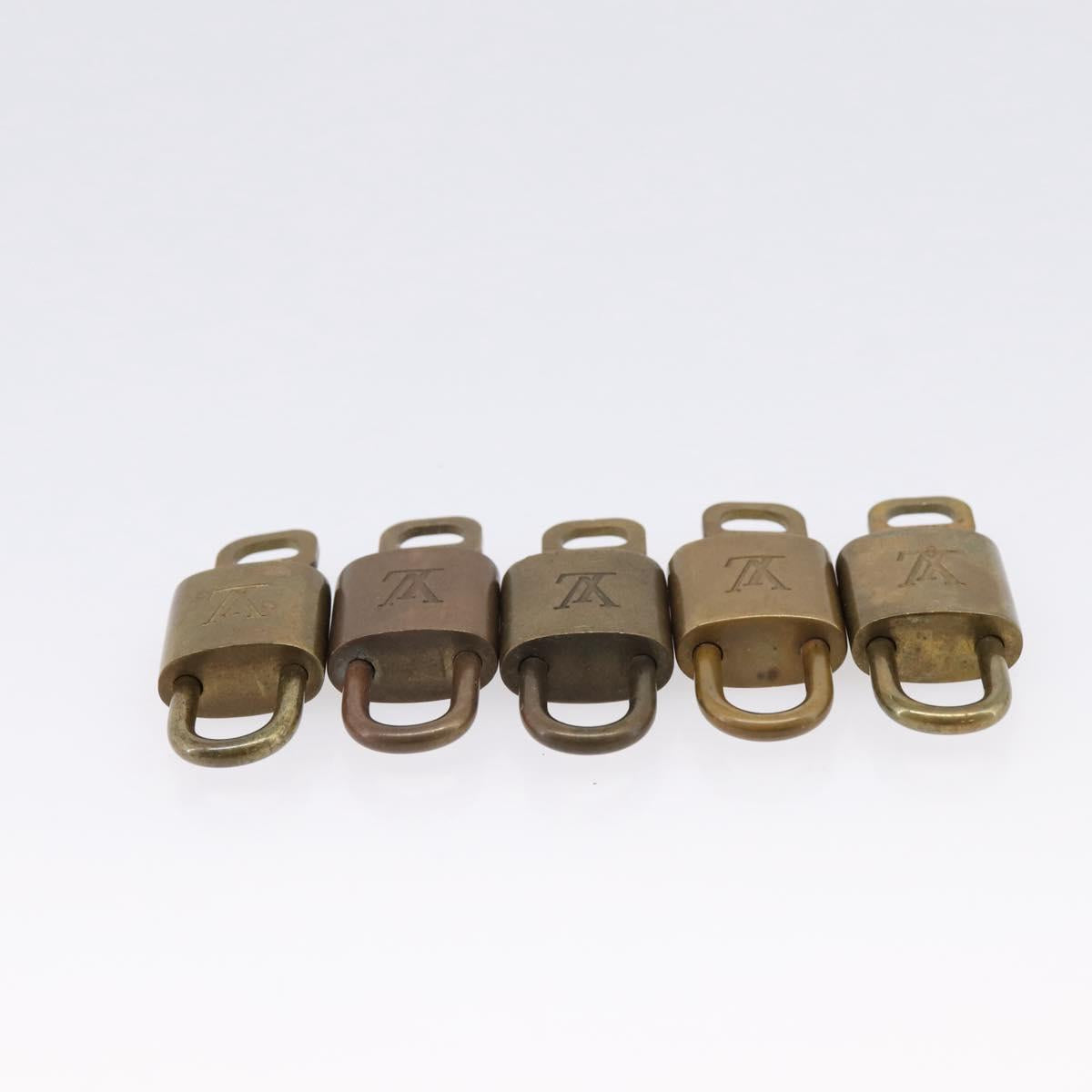LOUIS VUITTON Padlock Metal 10 Set Gold Tone LV Auth 167812