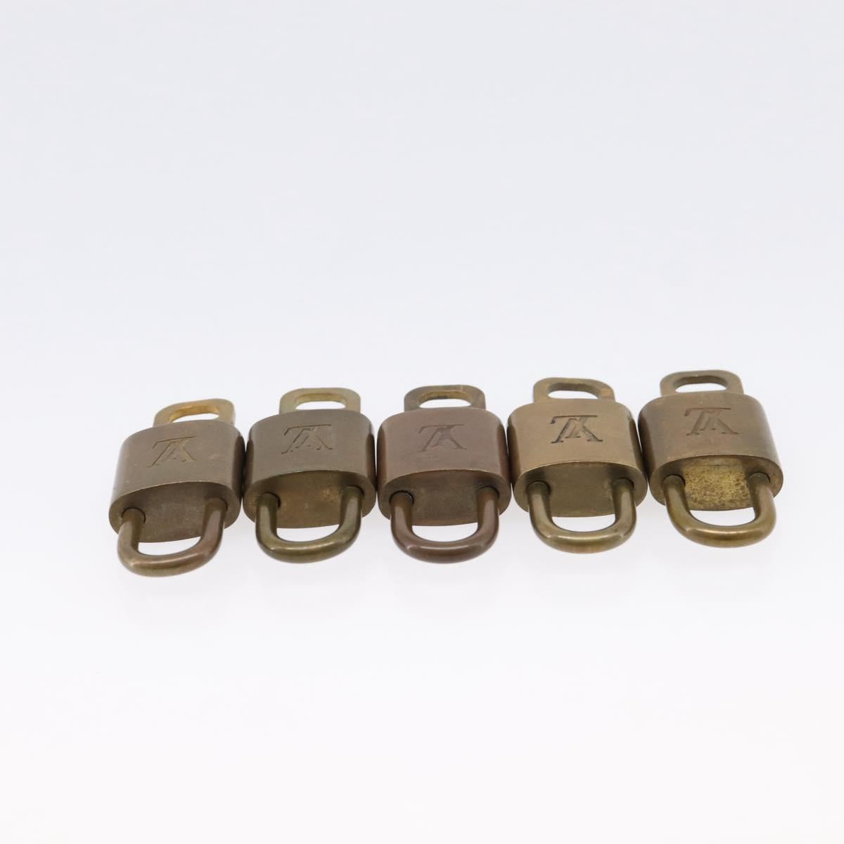 LOUIS VUITTON Padlock Metal 10 Set Gold Tone LV Auth 167812