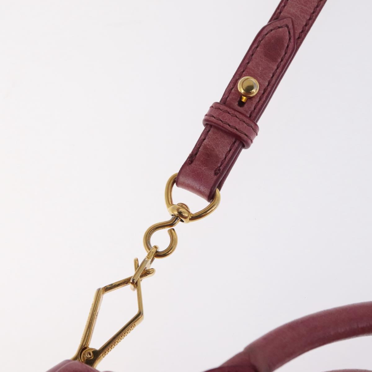 Miu Miu Hand Bag Leather 2way Pink Gold Auth 167814M