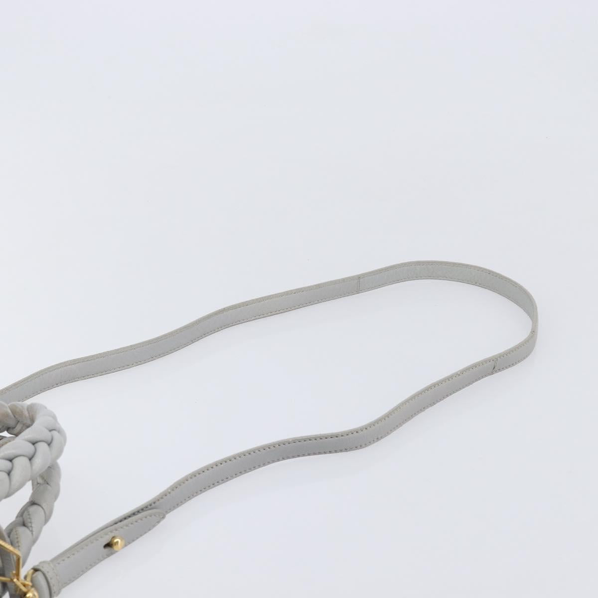 Miu Miu Hand Bag Leather 2way Gray Gold Auth 167815A