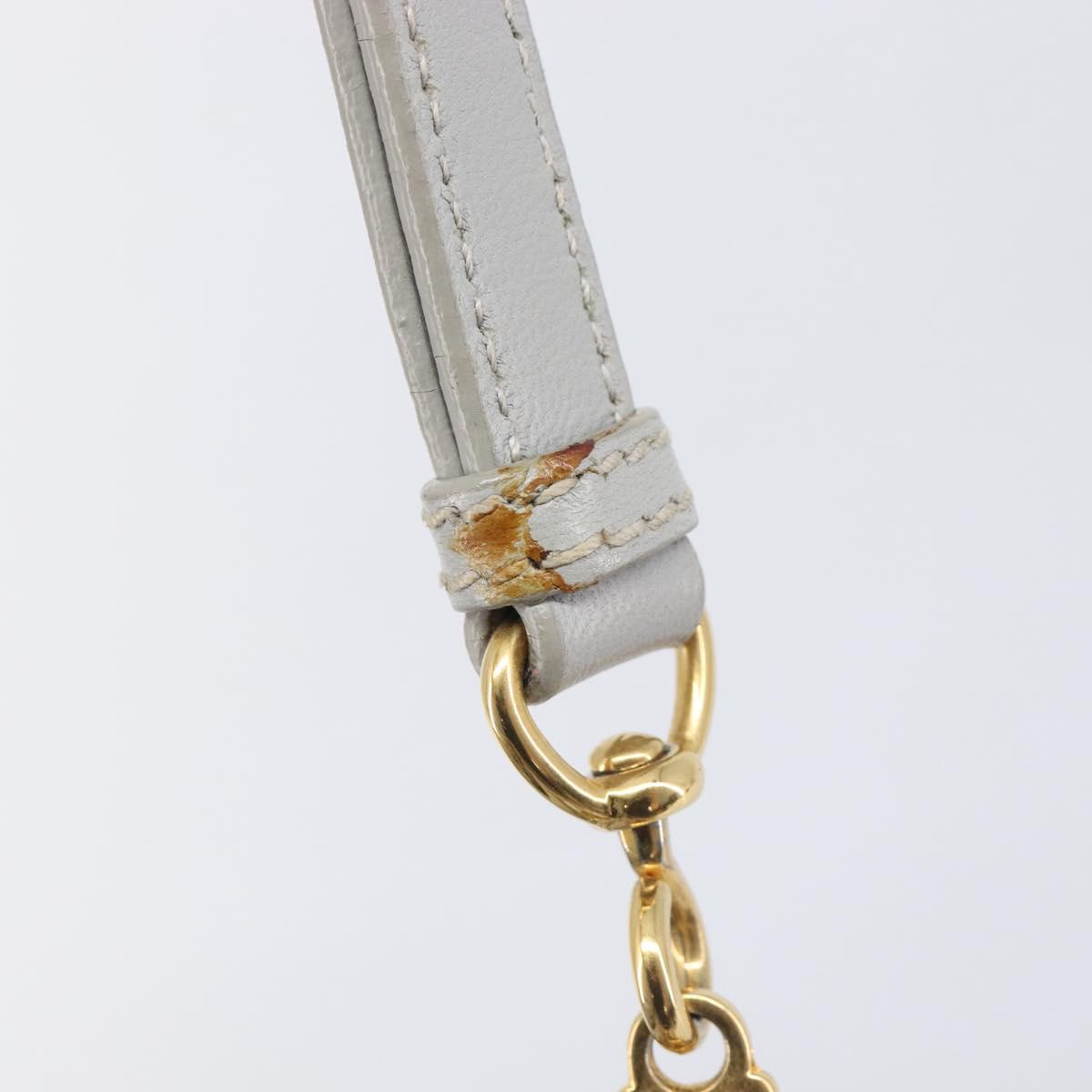 Miu Miu Hand Bag Leather 2way Gray Gold Auth 167815A