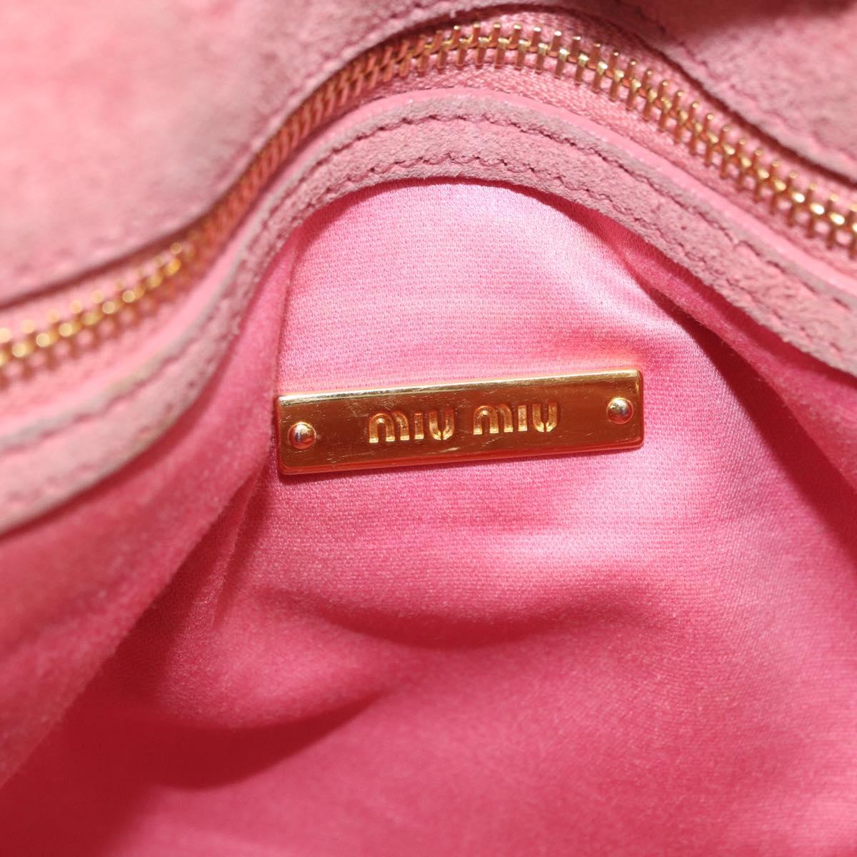 Miu Miu Hand Bag Leather 2way Gray Gold Auth 167817A