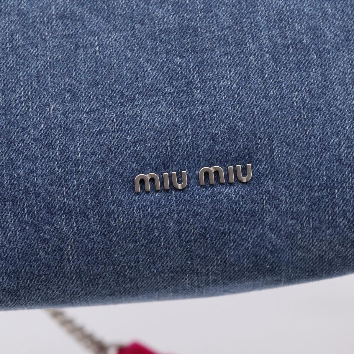 Miu Miu Hand Bag Denim 2way Navy Silver Auth 167821M