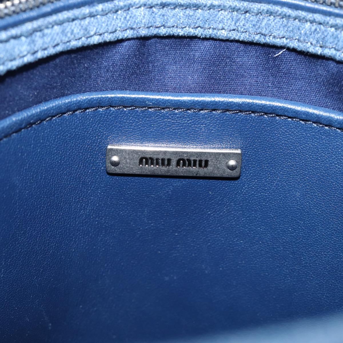 Miu Miu Hand Bag Denim 2way Navy Silver Auth 167821M