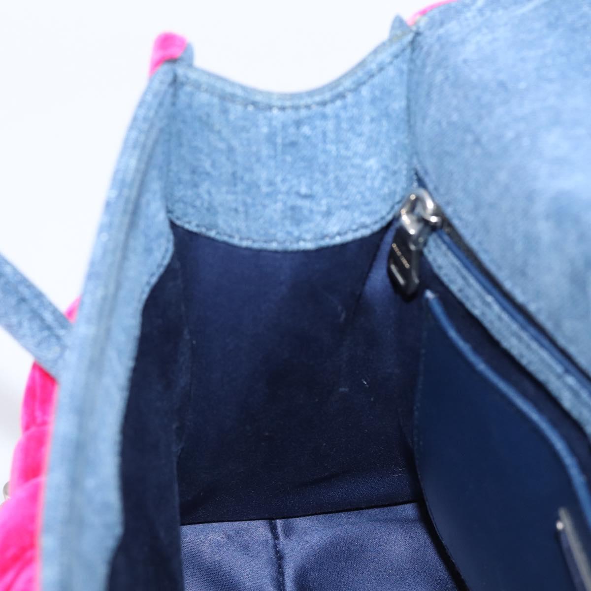 Miu Miu Hand Bag Denim 2way Navy Silver Auth 167821M