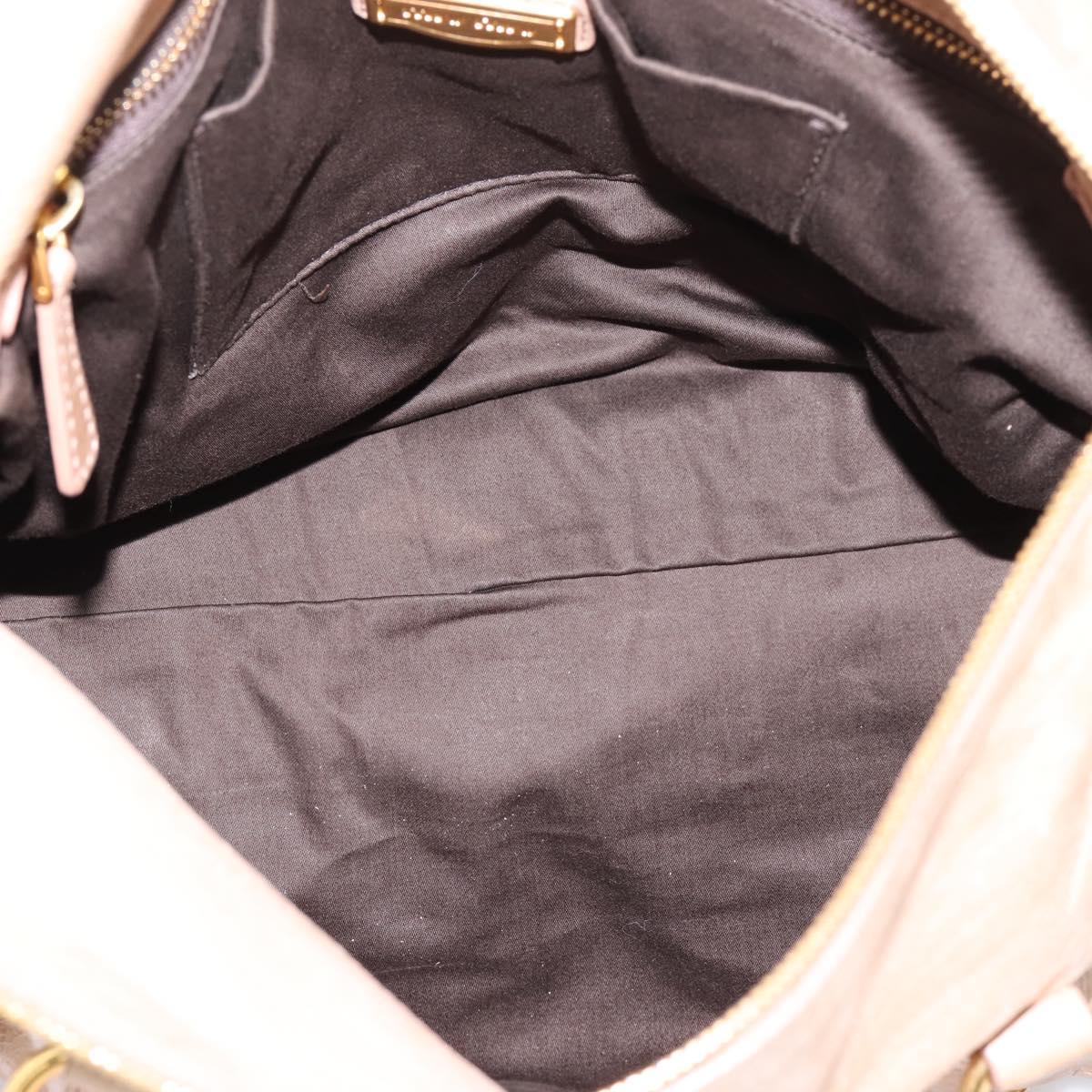 Miu Miu Hand Bag Leather 2way Beige Gold Auth 167823M