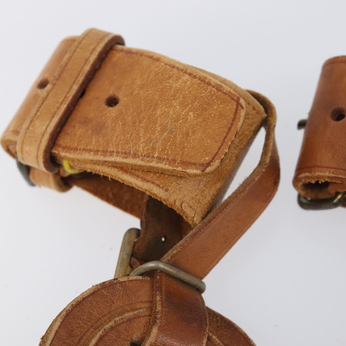 LOUIS VUITTON Name Tag Leather 10 Set Beige LV Auth 167824