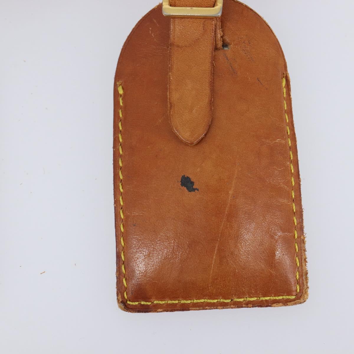 LOUIS VUITTON Name Tag Leather 10 Set Beige LV Auth 167824