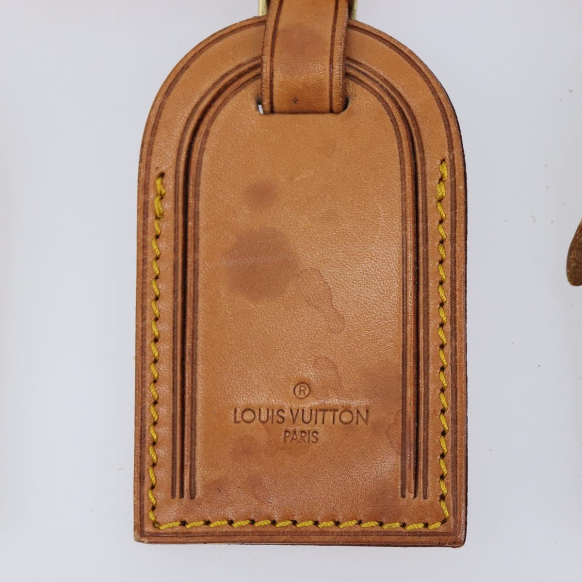 LOUIS VUITTON Name Tag Leather 10 Set Beige LV Auth 167824