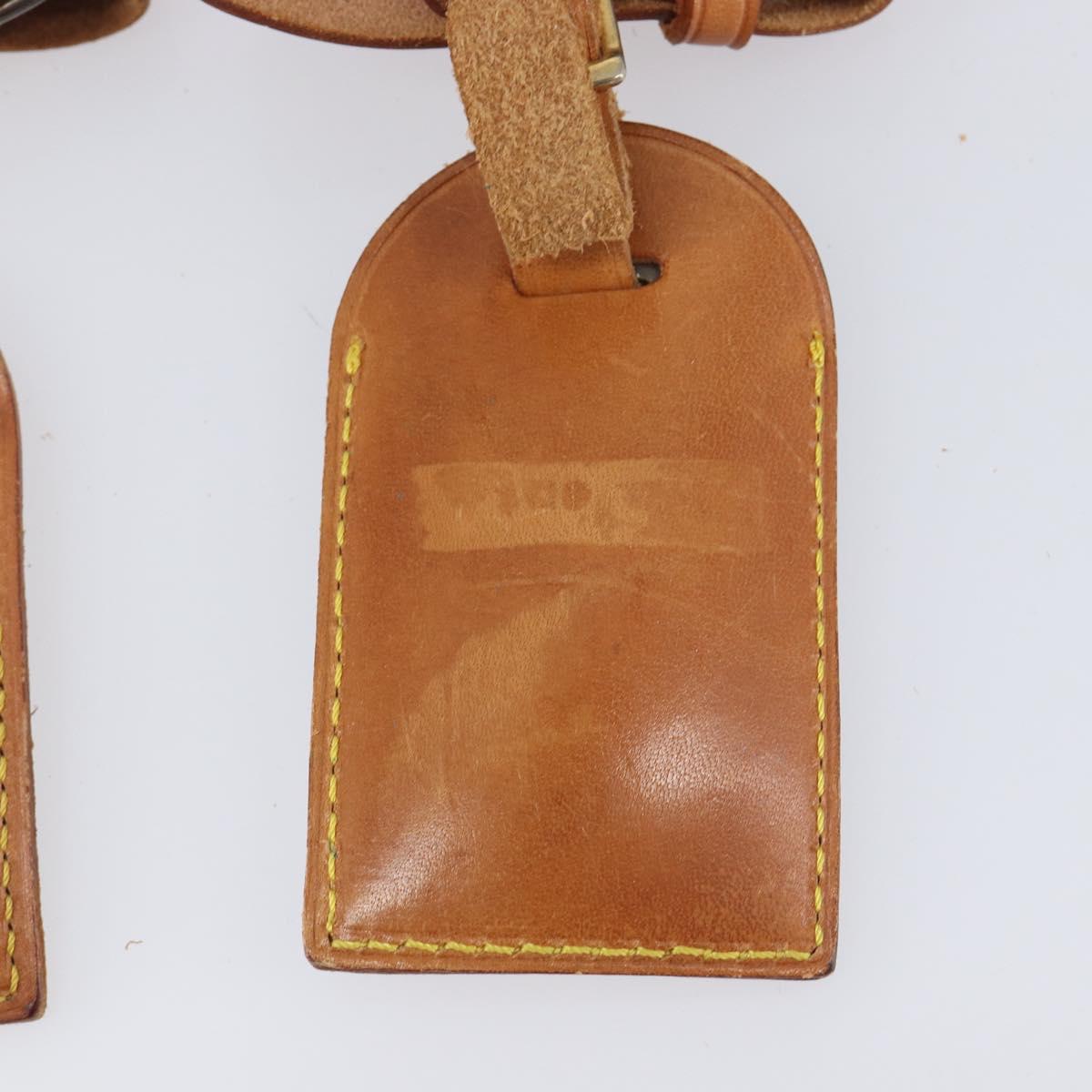 LOUIS VUITTON Name Tag Leather 10 Set Beige LV Auth 167825