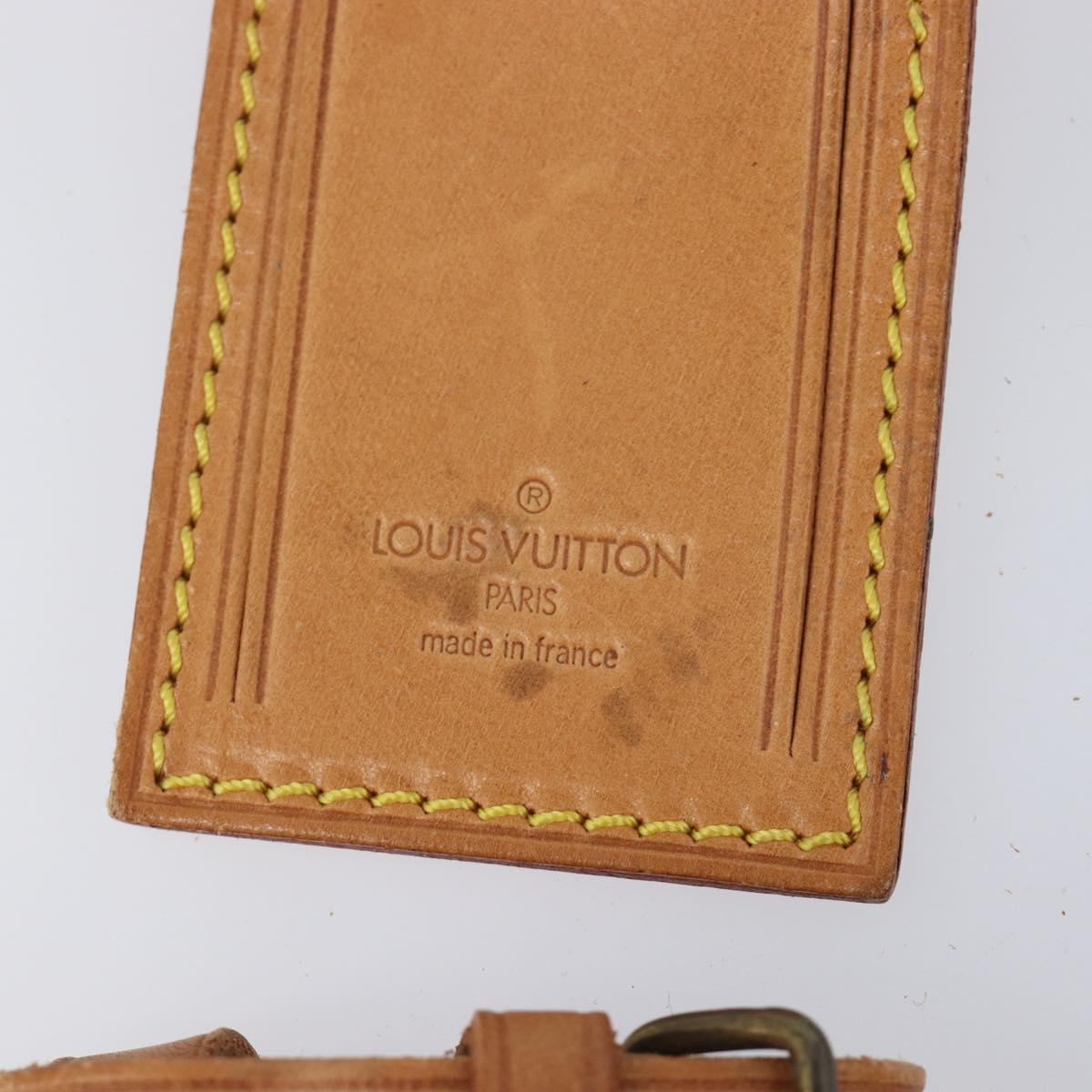 LOUIS VUITTON Name Tag Leather 10 Set Beige LV Auth 167825