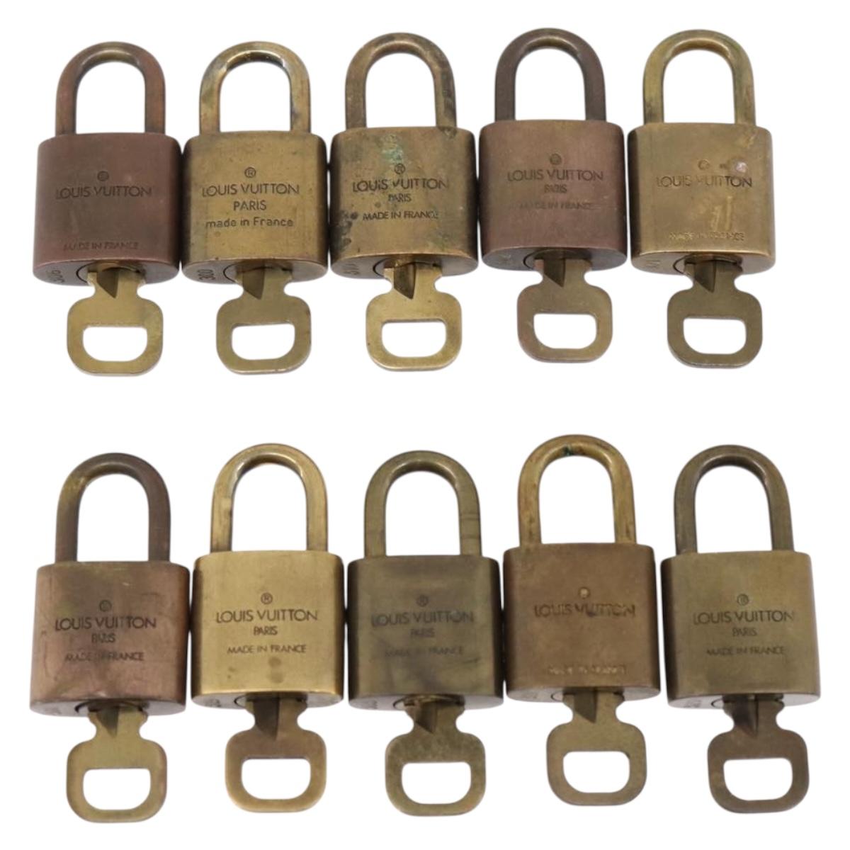 LOUIS VUITTON Padlock Metal 10 Set Gold Tone LV Auth 167826
