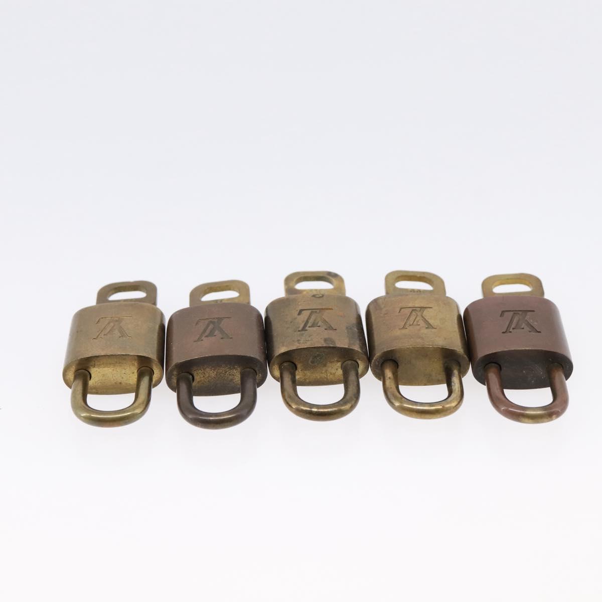 LOUIS VUITTON Padlock Metal 10 Set Gold Tone LV Auth 167826