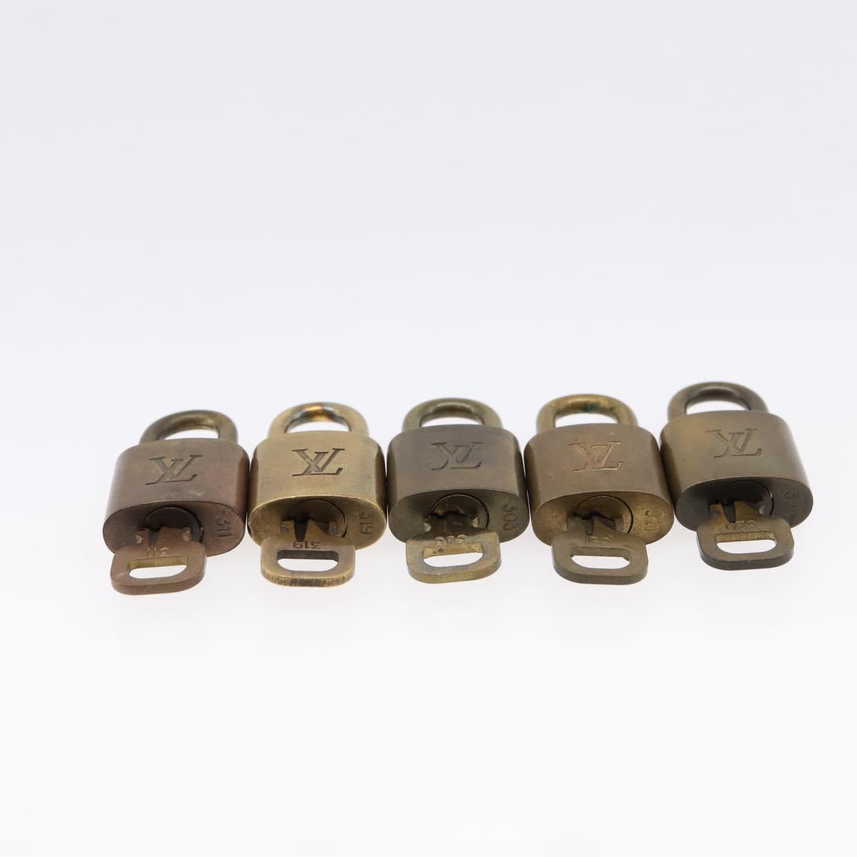 LOUIS VUITTON Padlock Metal 10 Set Gold Tone LV Auth 167826