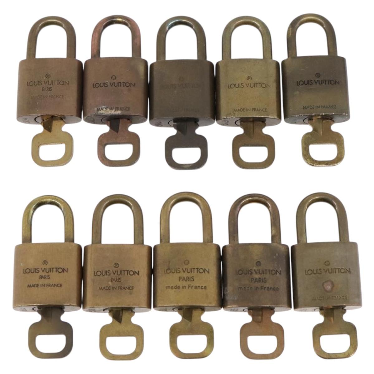 LOUIS VUITTON Padlock Metal 10 Set Gold Tone LV Auth 167827