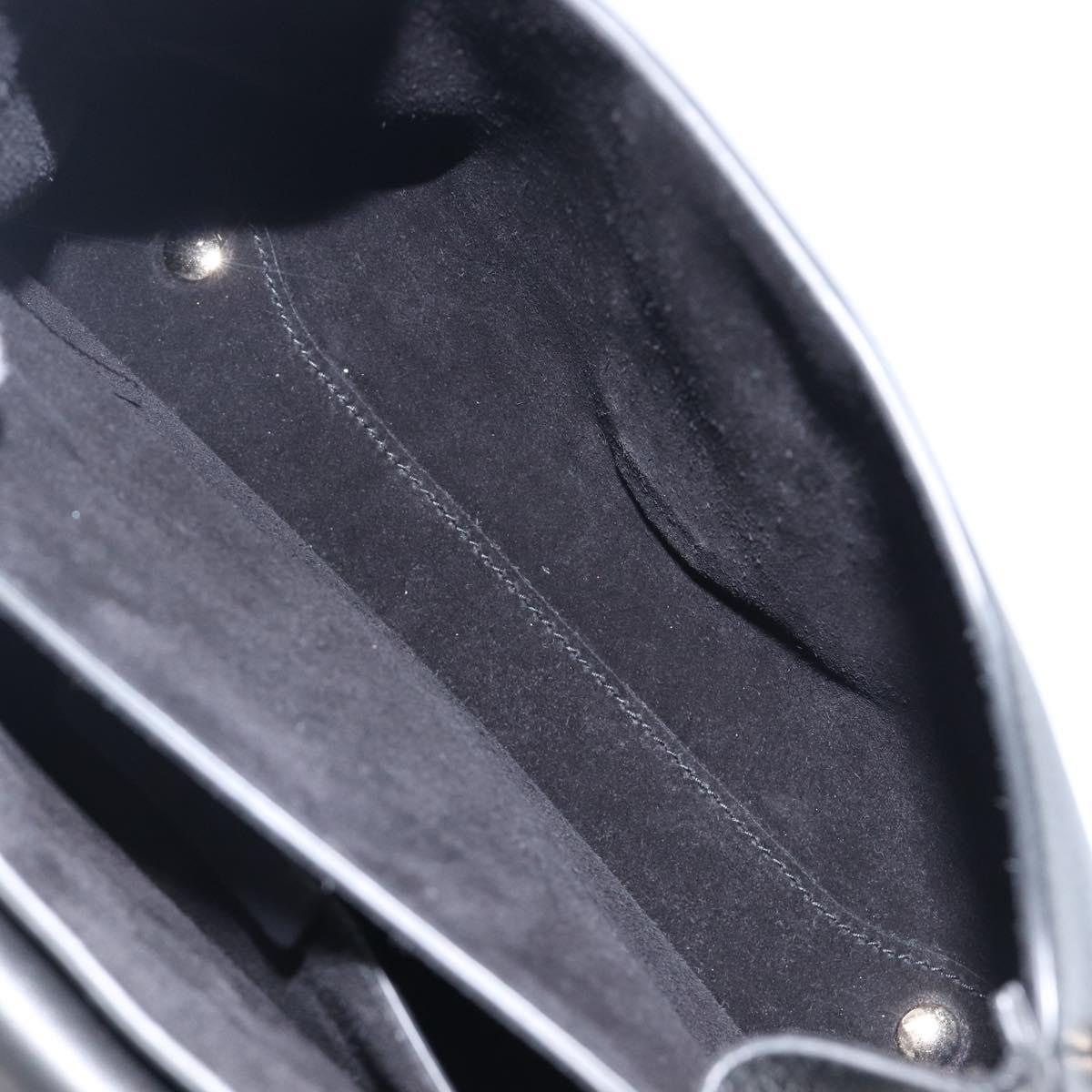 Salvatore Ferragamo Gancini Hand Bag Leather 2way Black Gold Auth 167828V