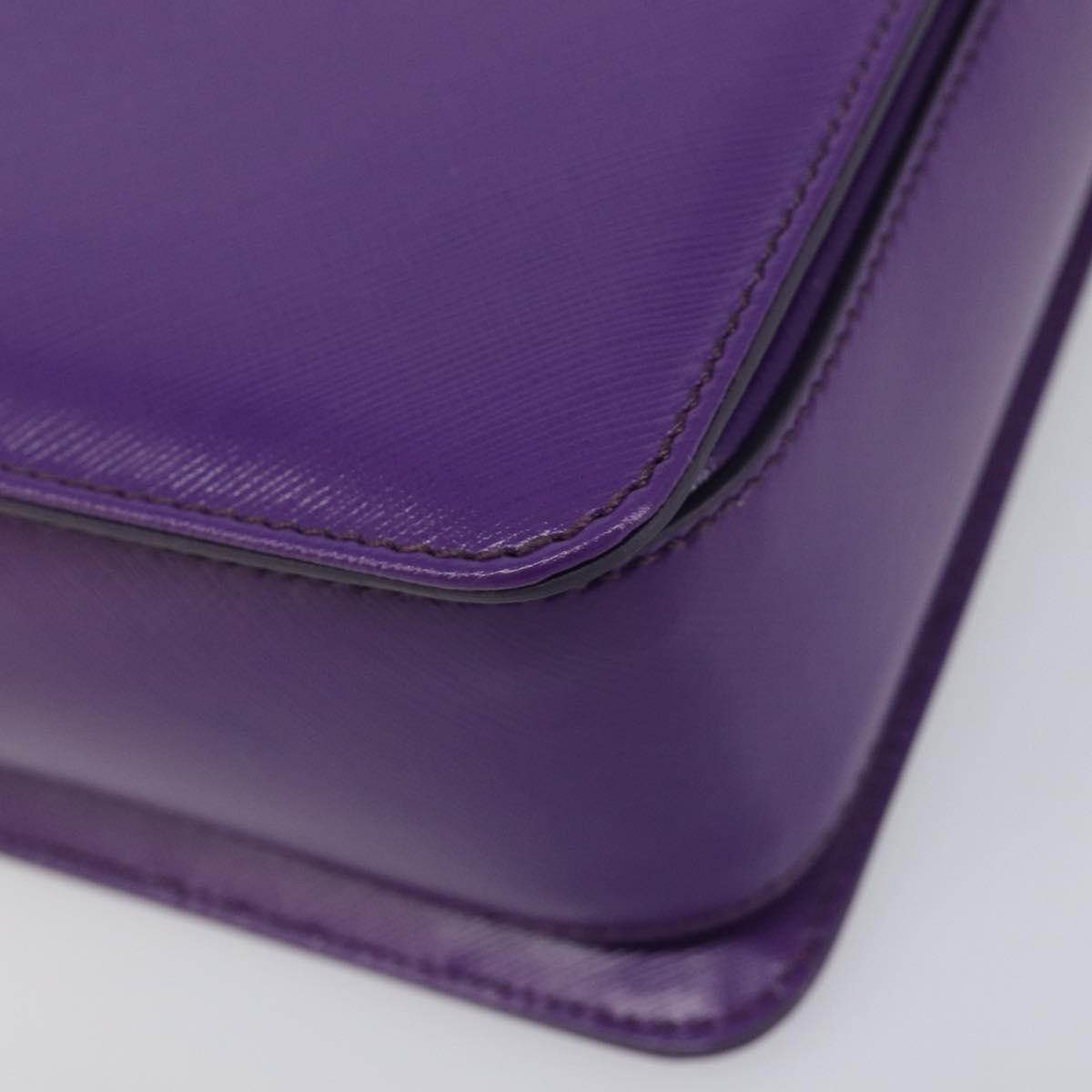 Salvatore Ferragamo Gancini Hand Bag Leather 2way Purple Gold Auth 167829V