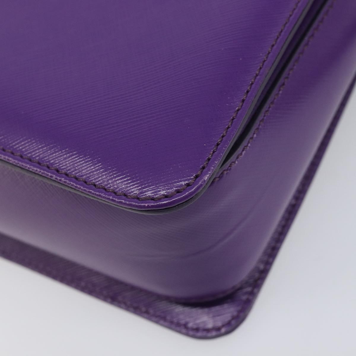 Salvatore Ferragamo Gancini Hand Bag Leather 2way Purple Gold Auth 167829V