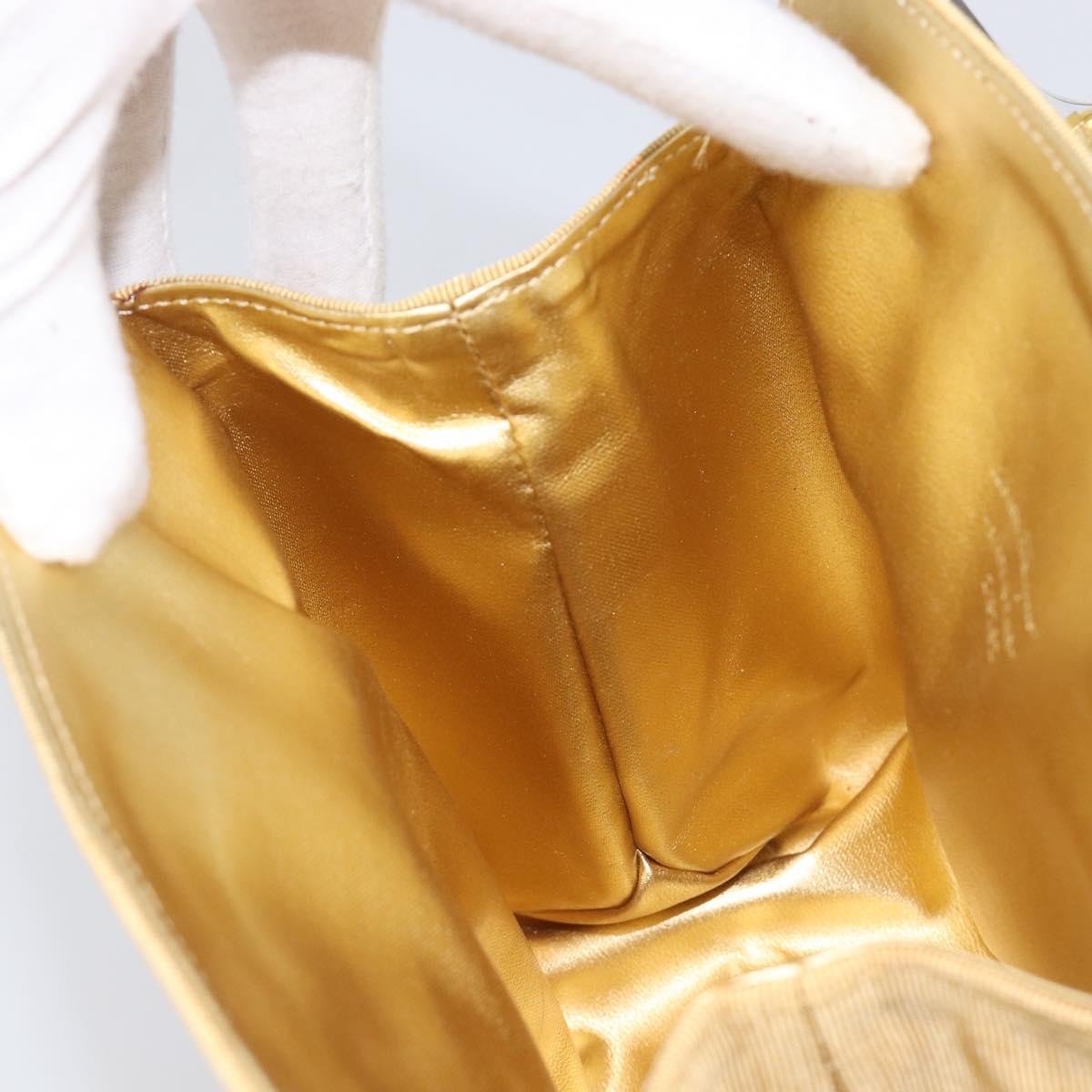 Salvatore Ferragamo Gancini Hand Bag Plastic Clear Gold Auth 167832V