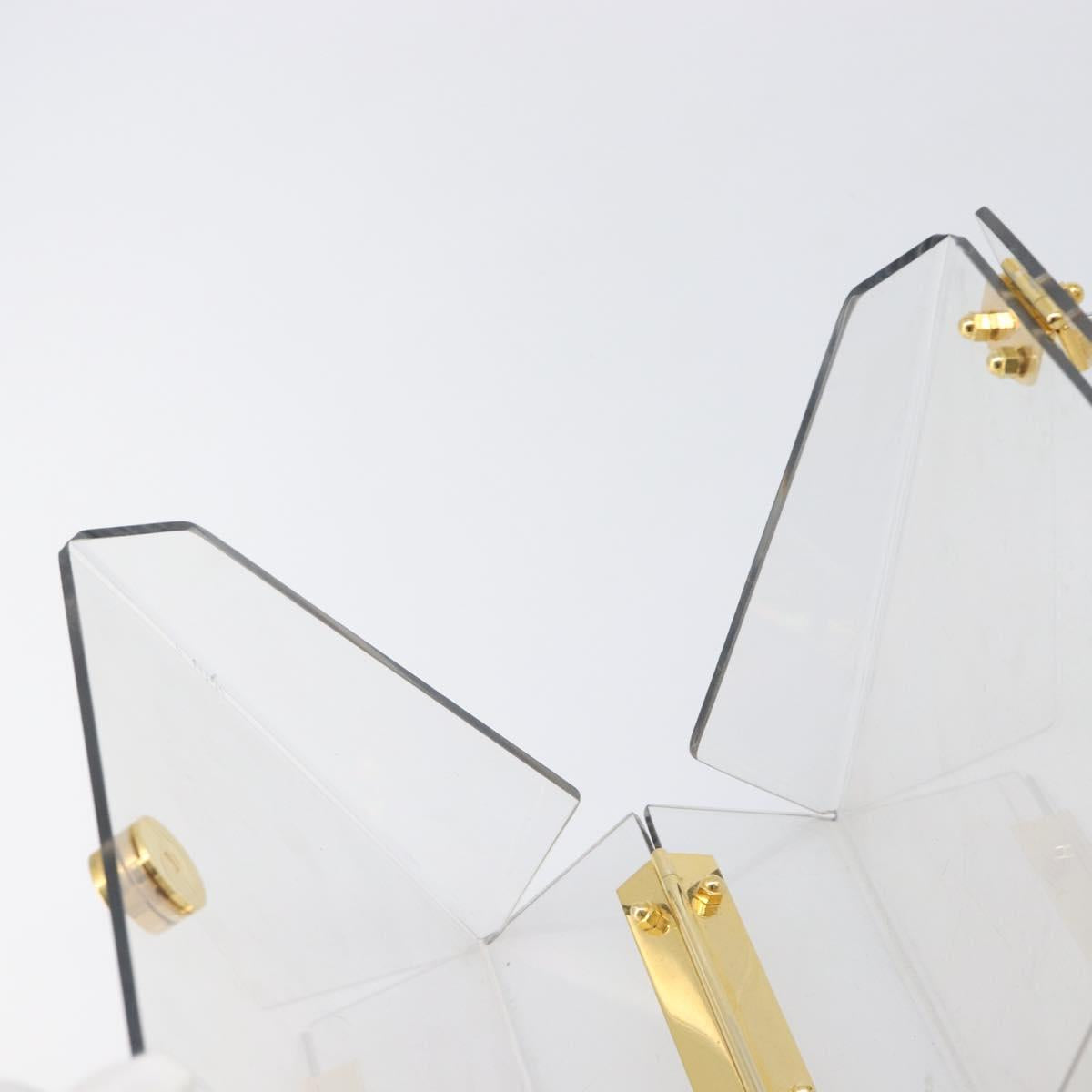 Salvatore Ferragamo Gancini Hand Bag Plastic Clear Gold Auth 167832V