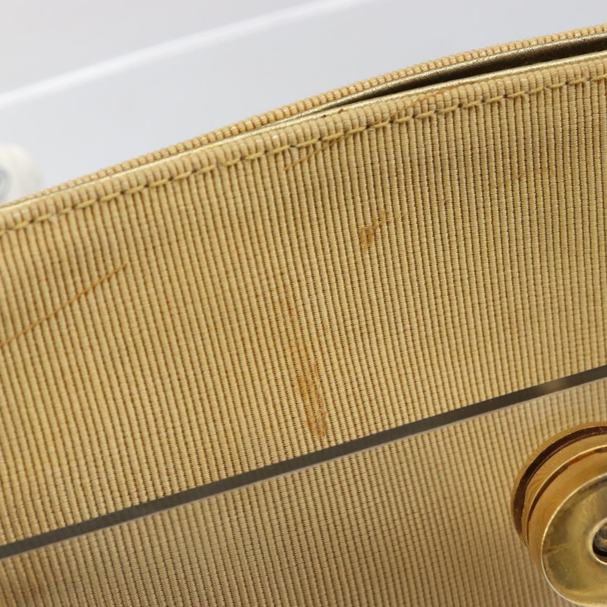 Salvatore Ferragamo Gancini Hand Bag Plastic Clear Gold Auth 167832V
