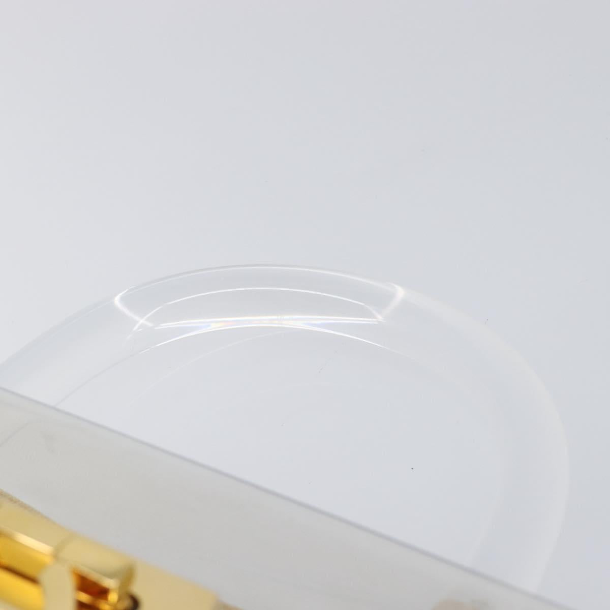 Salvatore Ferragamo Gancini Hand Bag Plastic Clear Gold Auth 167832V
