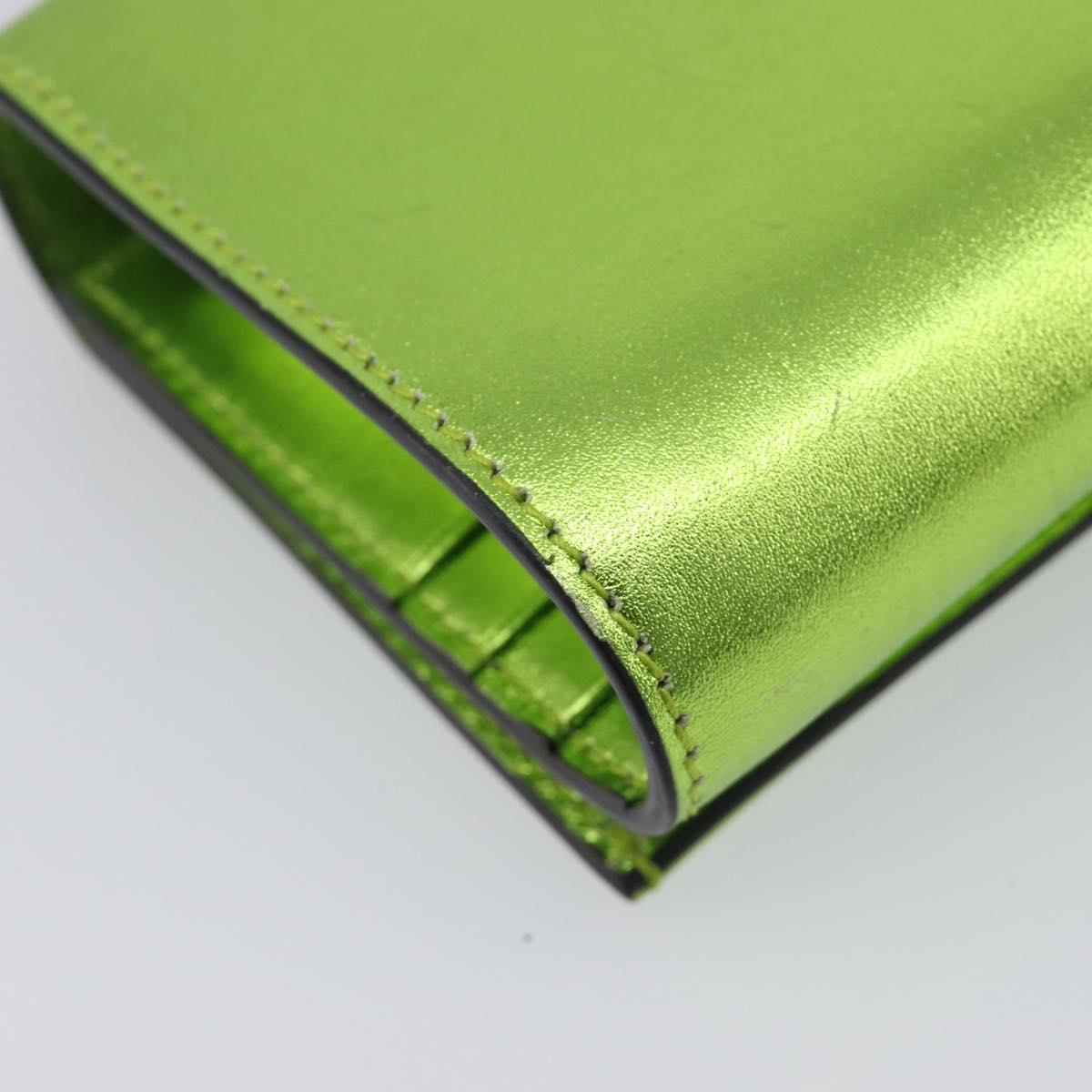 Salvatore Ferragamo Gancini Hand Wallet Leather 2way Metallic Green Auth 167835V