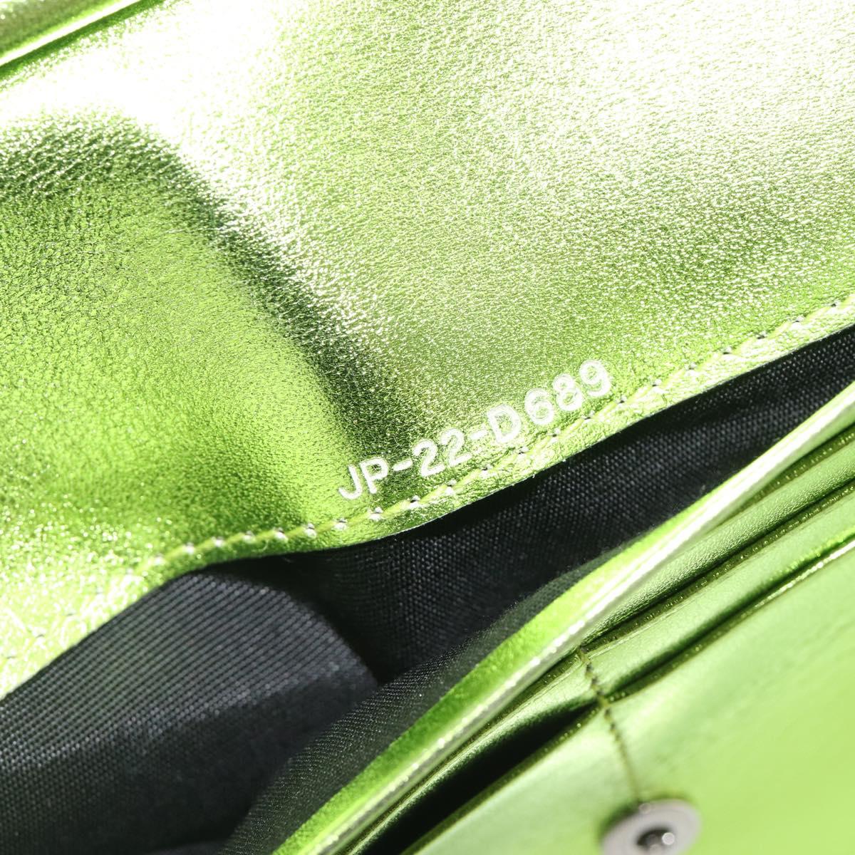 Salvatore Ferragamo Gancini Hand Wallet Leather 2way Metallic Green Auth 167835V
