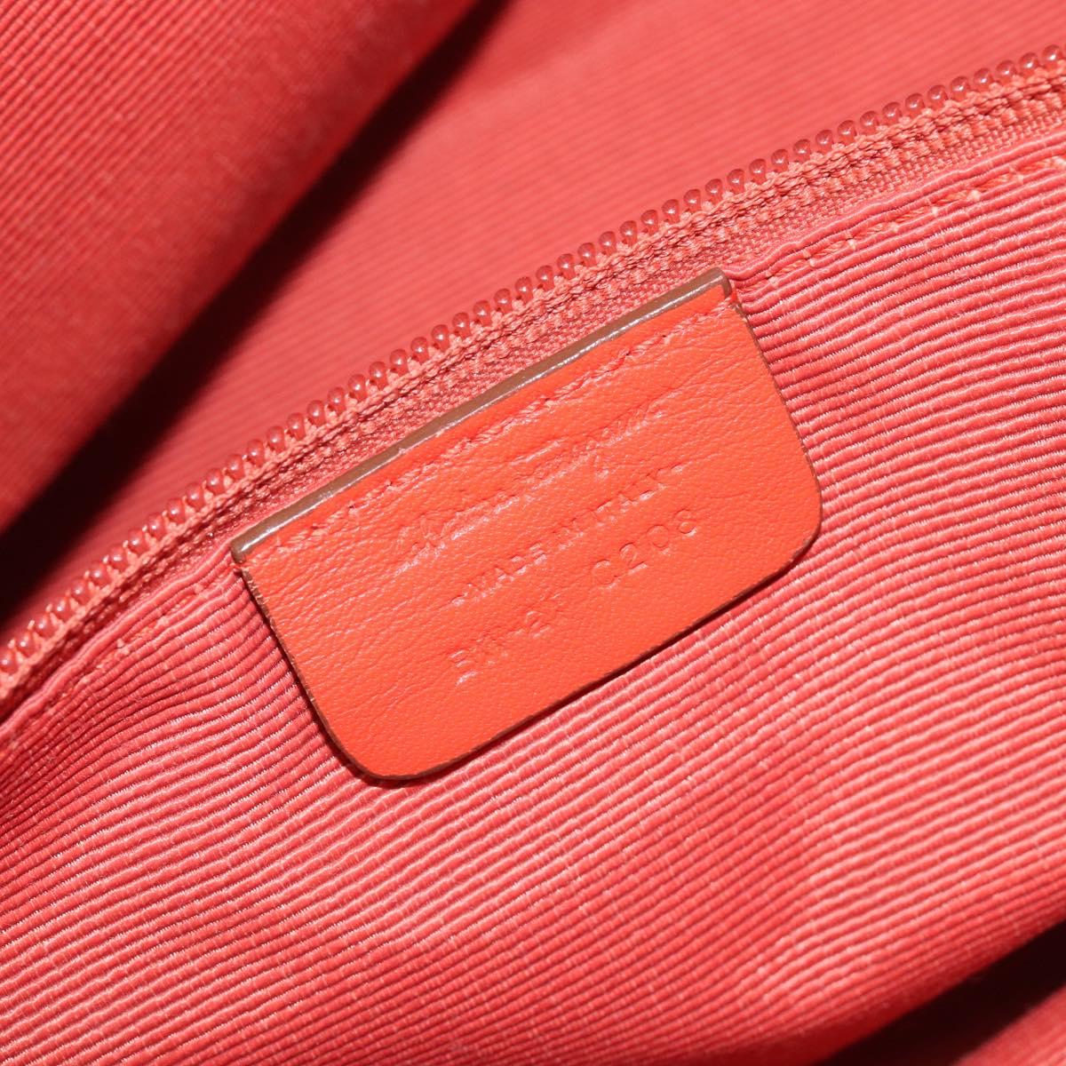 Salvatore Ferragamo Hand Bag Leather 2way Orange Gold Auth 167837A