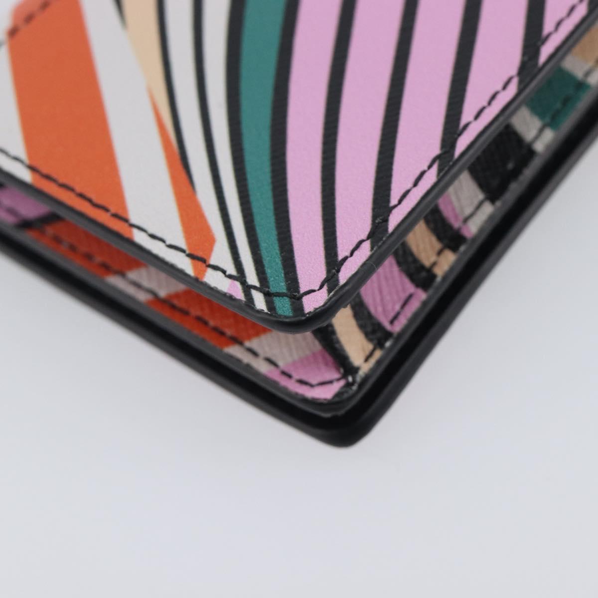 Salvatore Ferragamo Gancini Card Case Leather Multicolor Gold Auth 167840M