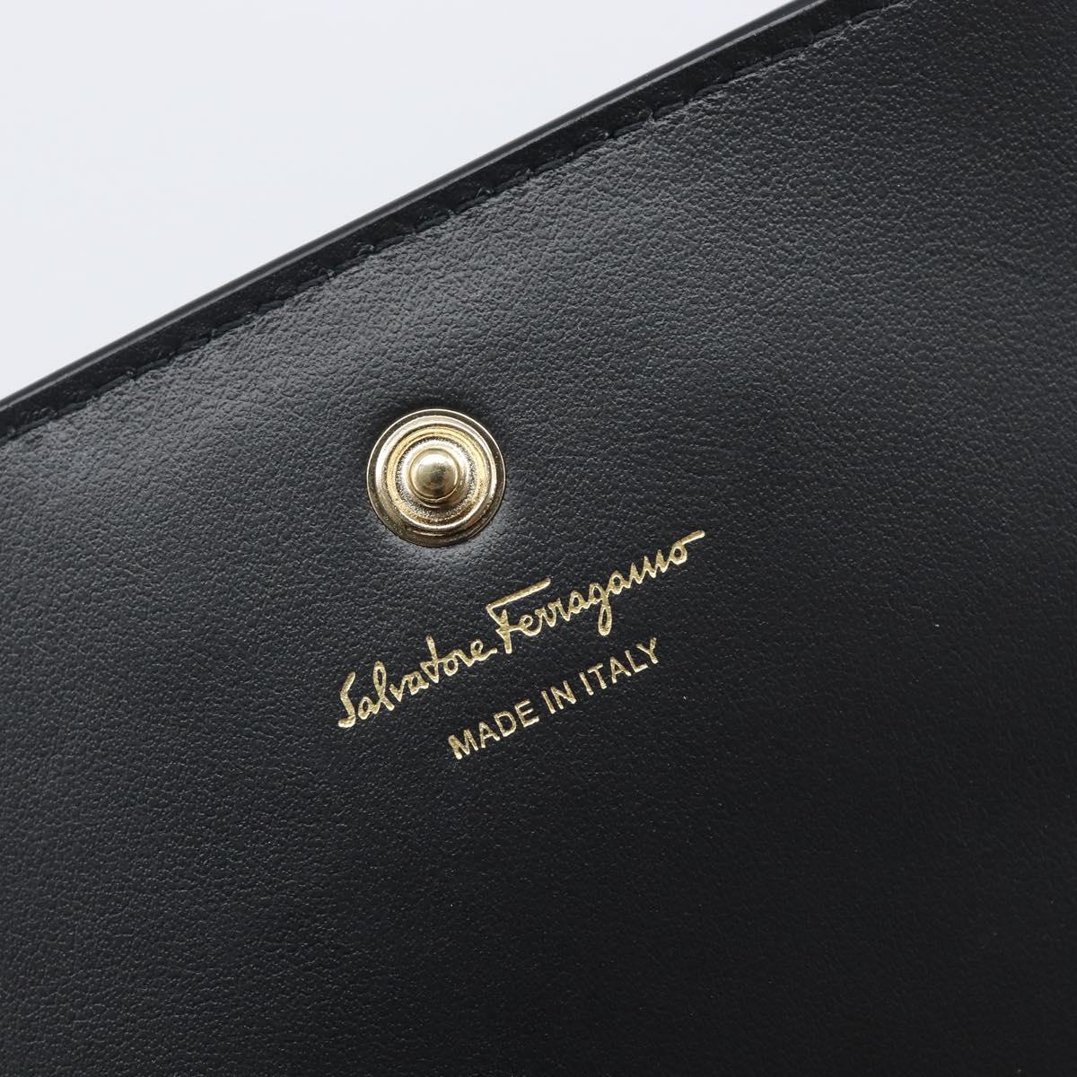Salvatore Ferragamo Gancini Card Case Leather Multicolor Gold Auth 167840M