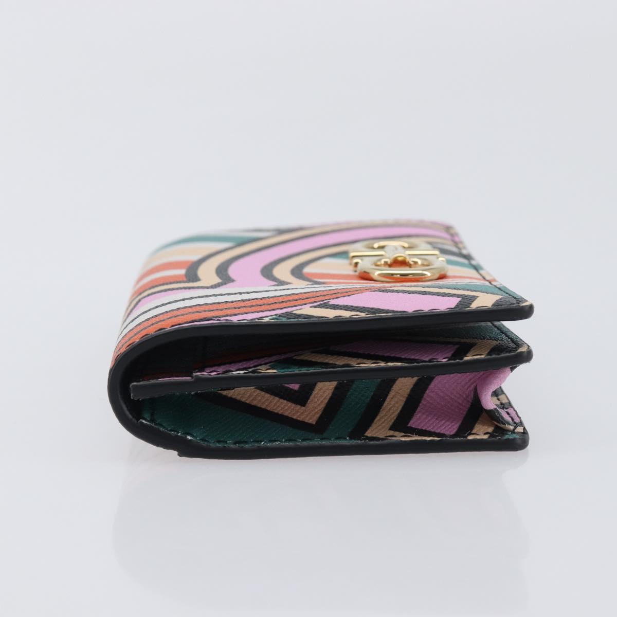 Salvatore Ferragamo Gancini Card Case Leather Multicolor Gold Auth 167840M