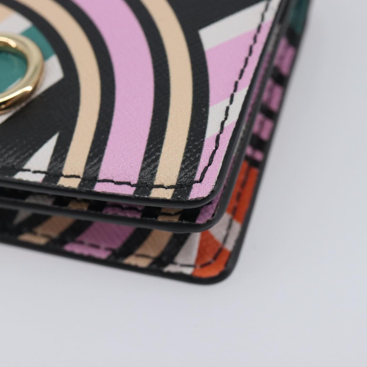 Salvatore Ferragamo Gancini Card Case Leather Multicolor Gold Auth 167840M
