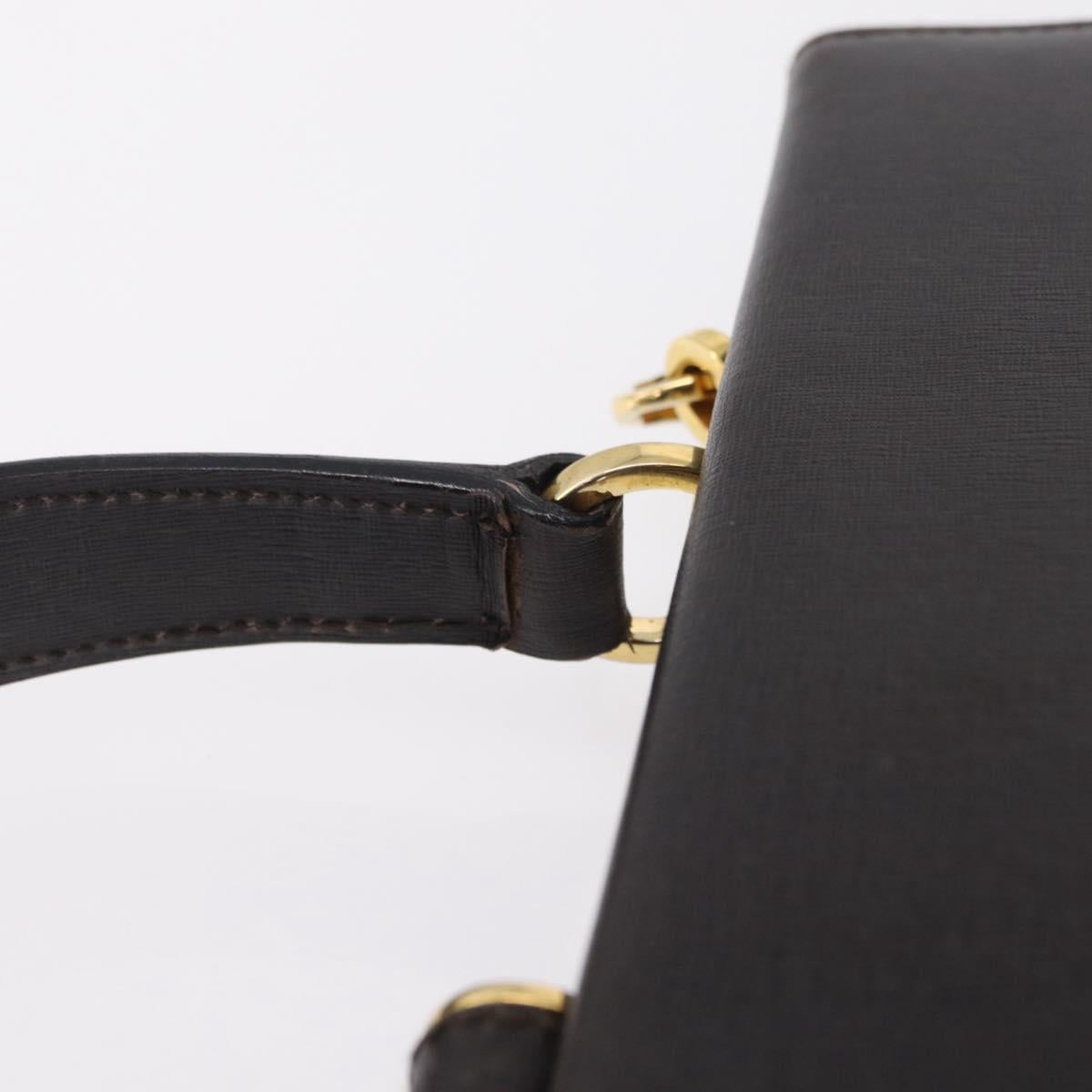 Salvatore Ferragamo Hand Bag Leather 2way Brown Gold Auth 167841V