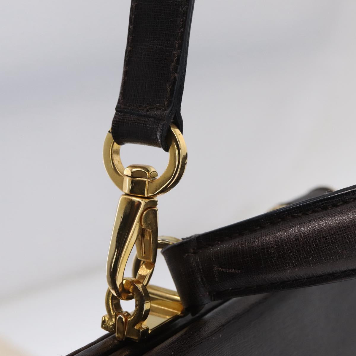Salvatore Ferragamo Hand Bag Leather 2way Brown Gold Auth 167841V
