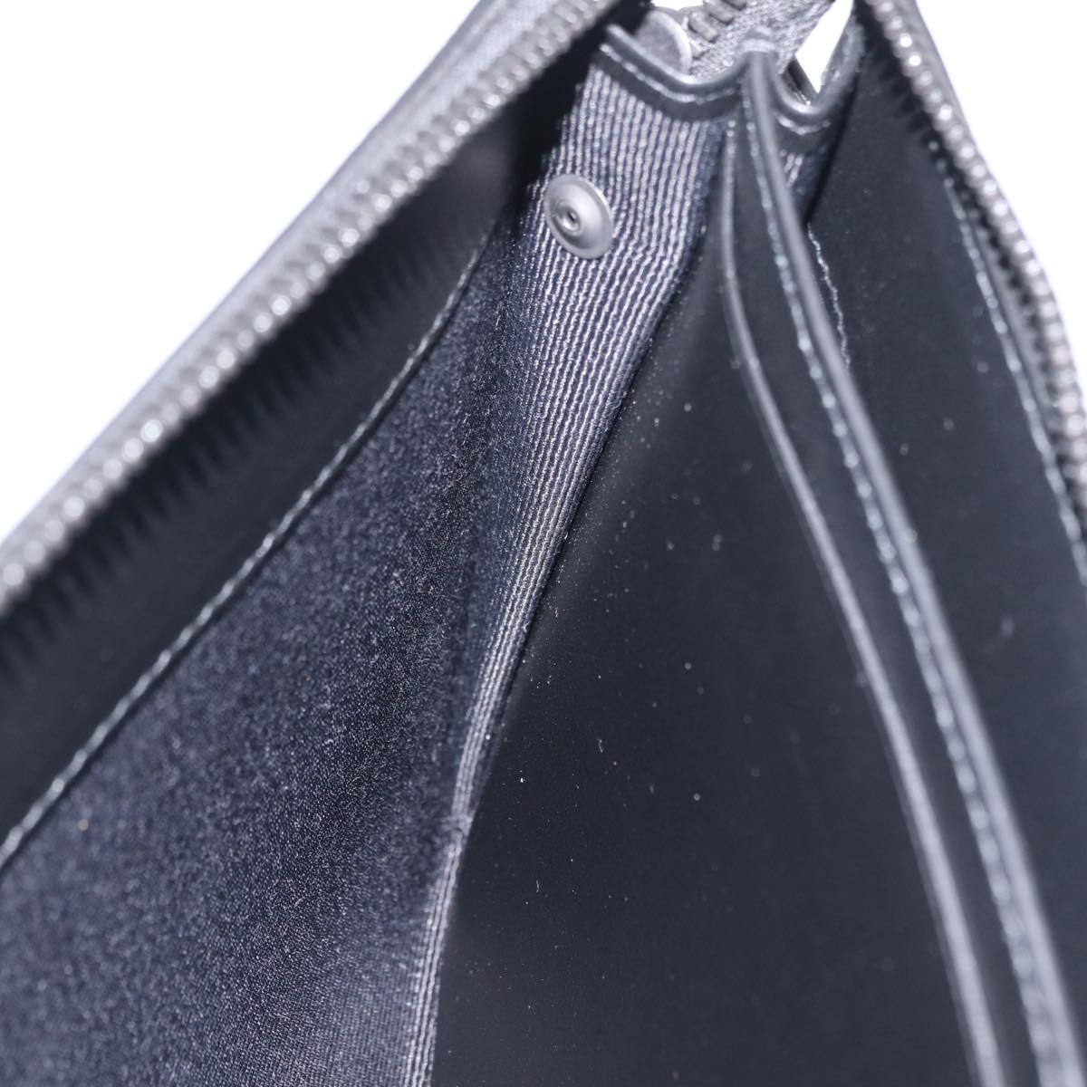 Salvatore Ferragamo Gancini Clutch Bag Leather Black Auth 167845V