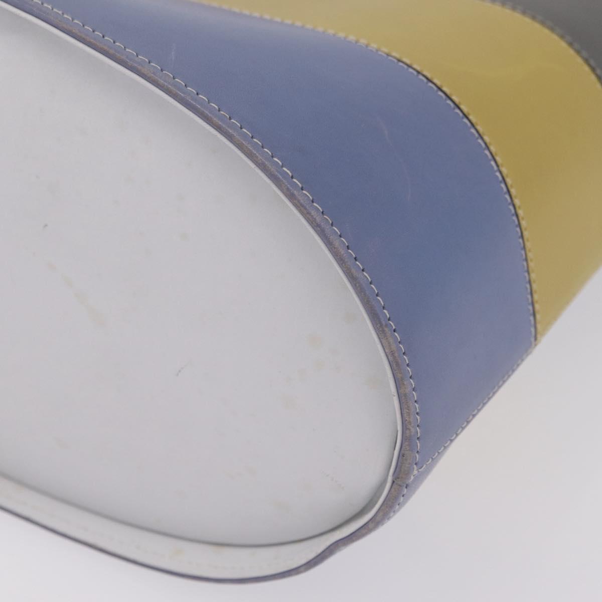 Salvatore Ferragamo Shoulder Bag Leather White Gold Auth 167847A