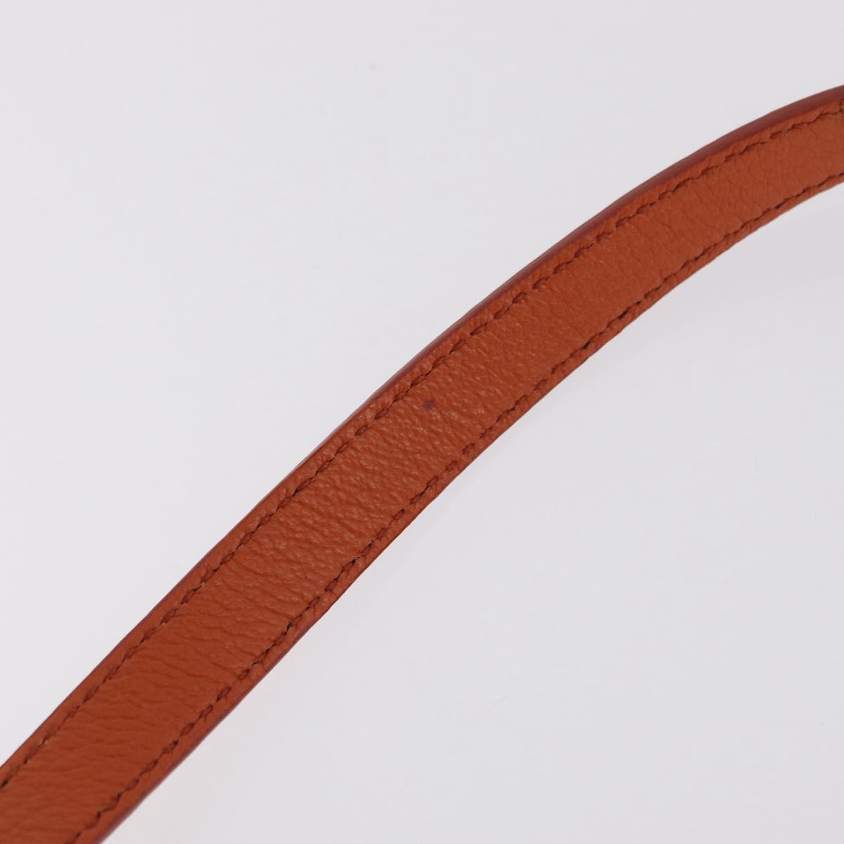 Miu Miu Hand Bag Leather 2way Orange Gold Auth 167849A