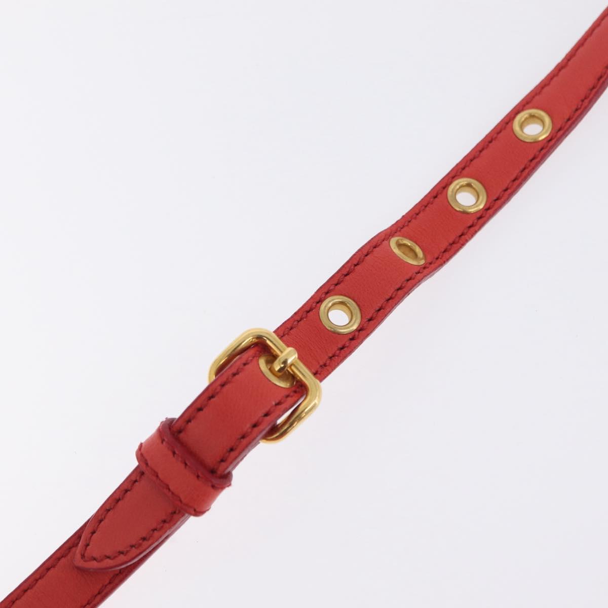Miu Miu Matelasse Hand Bag Leather 2way Orange Gold Auth 167852V