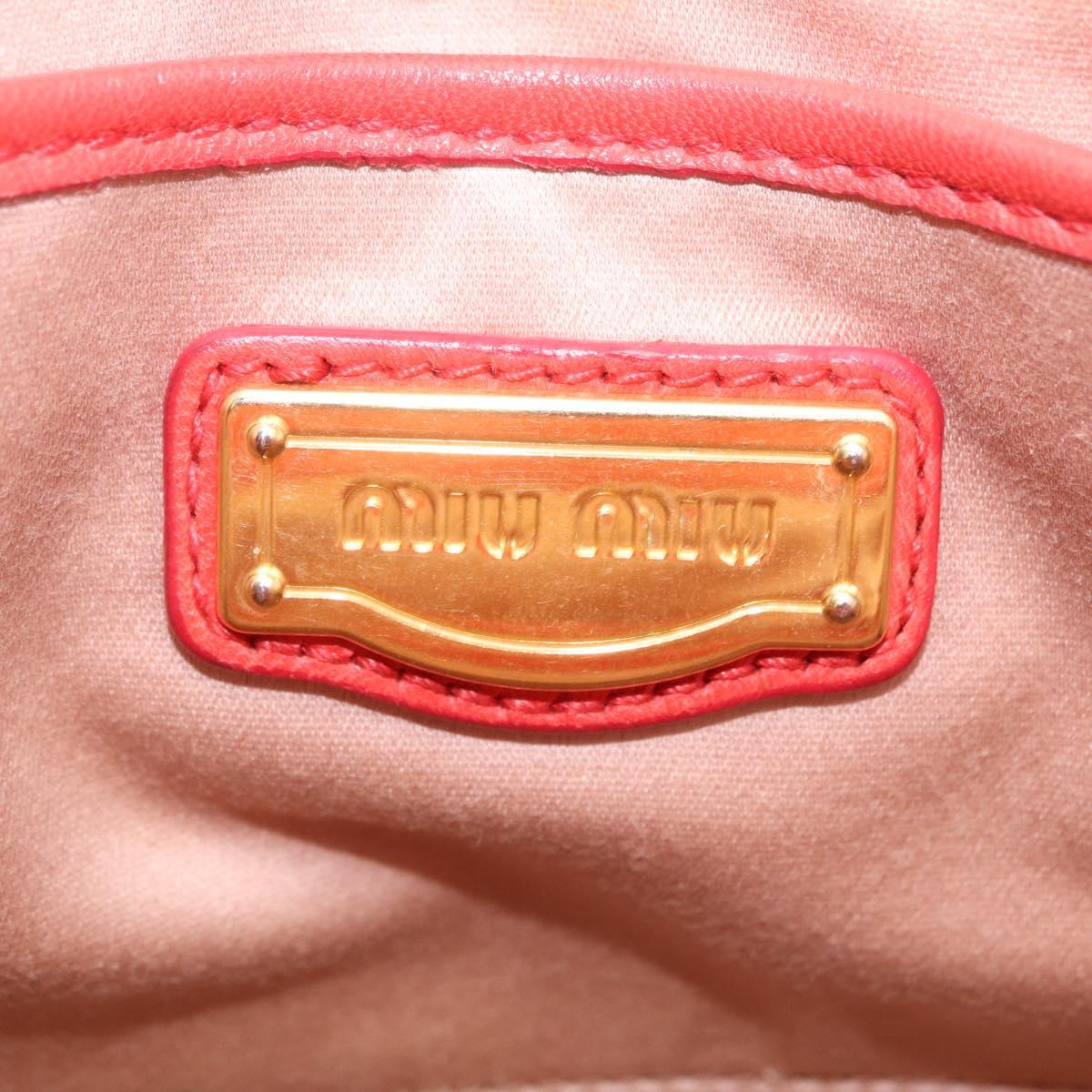 Miu Miu Matelasse Hand Bag Leather 2way Orange Gold Auth 167852V