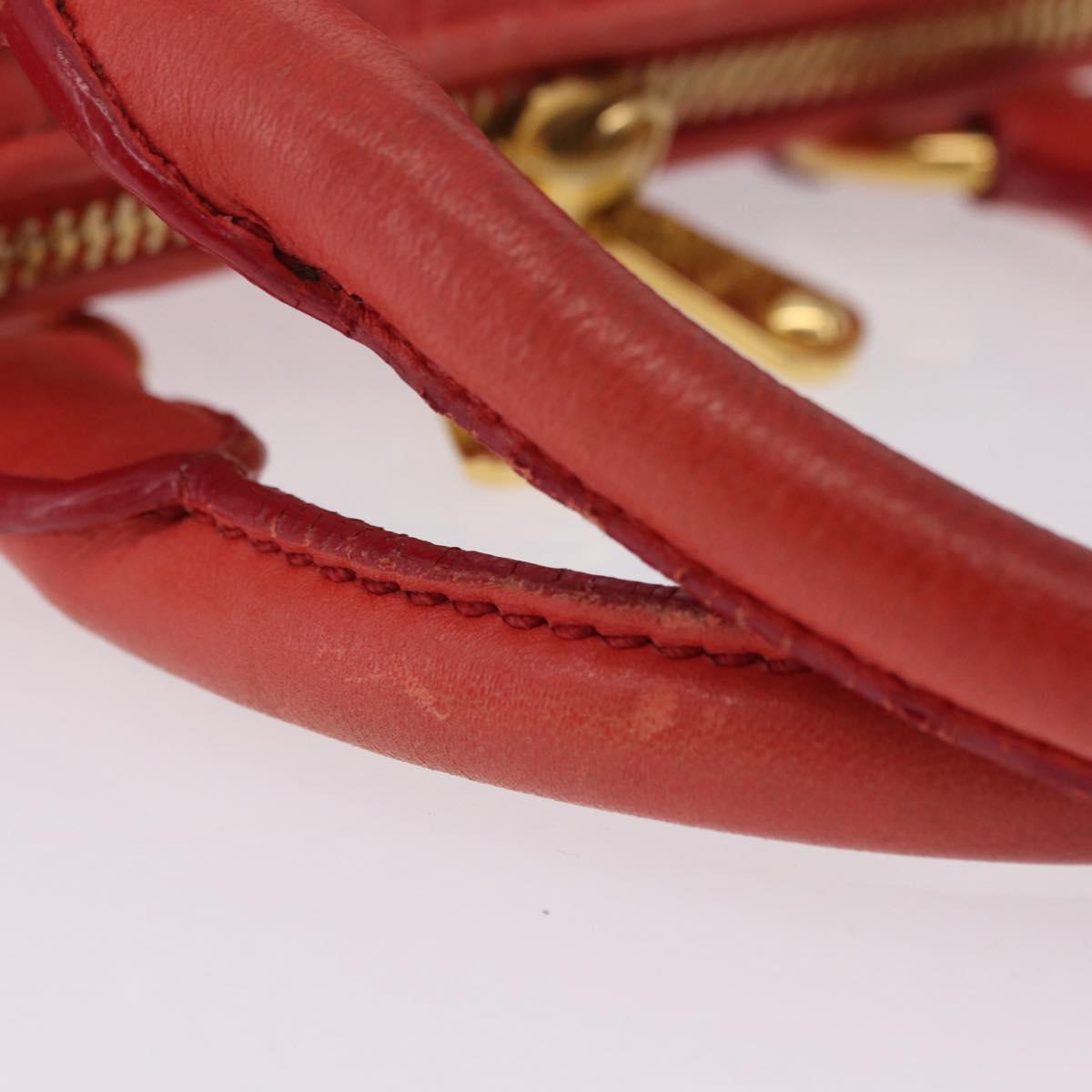 Miu Miu Matelasse Hand Bag Leather 2way Orange Gold Auth 167852V