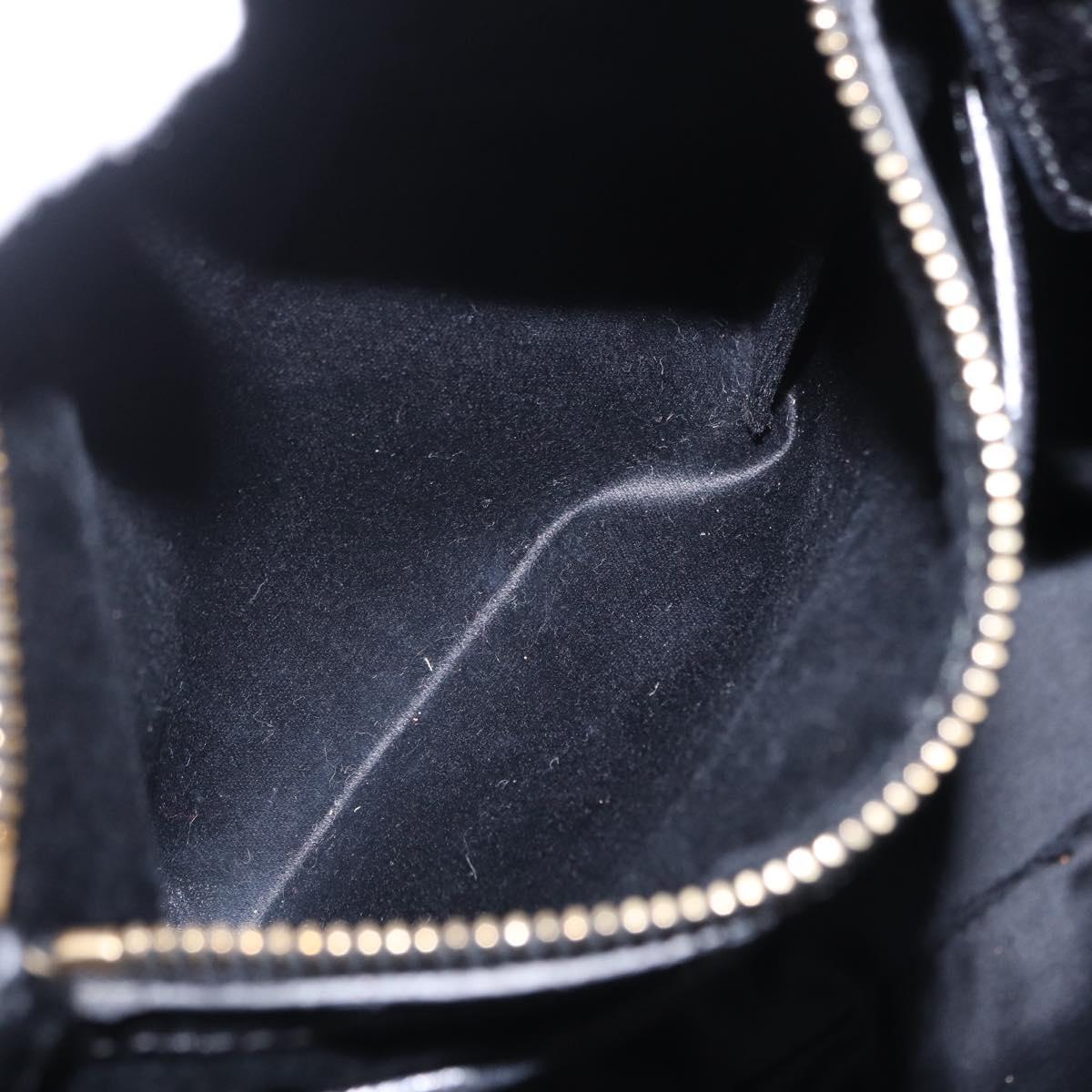 Miu Miu Matelasse Hand Bag Leather Black Gold Auth 167855A