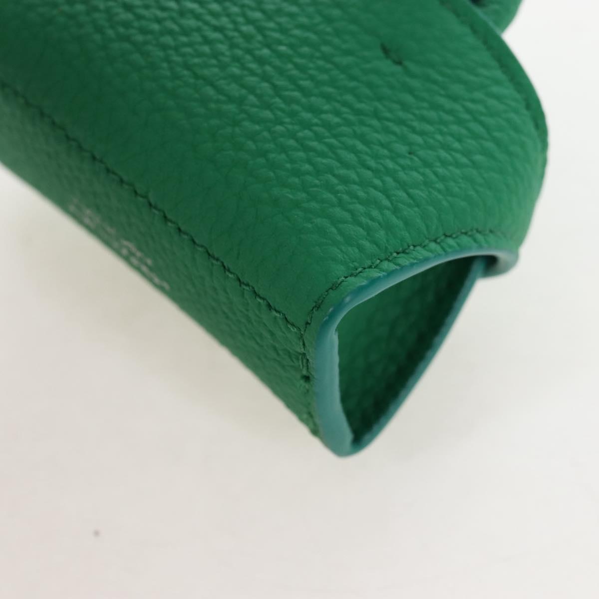 Salvatore Ferragamo Gancini Bag Charm Leather Green Silver Auth 167856M